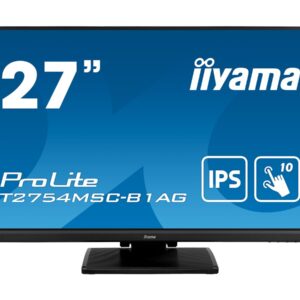 iiyama ProLite T2754MSC-B1AG - Monitor LED - 27" - ecrã de toque - 1920 x 1080 Full HD (1080p) @ 60 Hz - IPS - 300 cd/m² - 1000:1 - 4 ms - HDMI, VGA - altifalantes - preto opaco