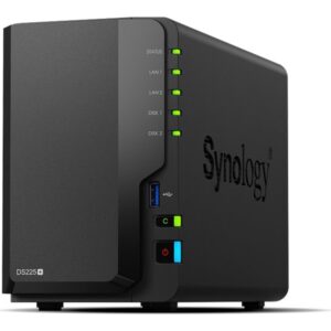 Synology Disk Station DS225+ - Servidor NAS - SATA 6Gb/s - RAID (expansão de disco rígido) 0, 1, JBOD - RAM 2 GB - Gigabit Ethernet / 2.5 Gigabit Ethernet - iSCSI assistência
