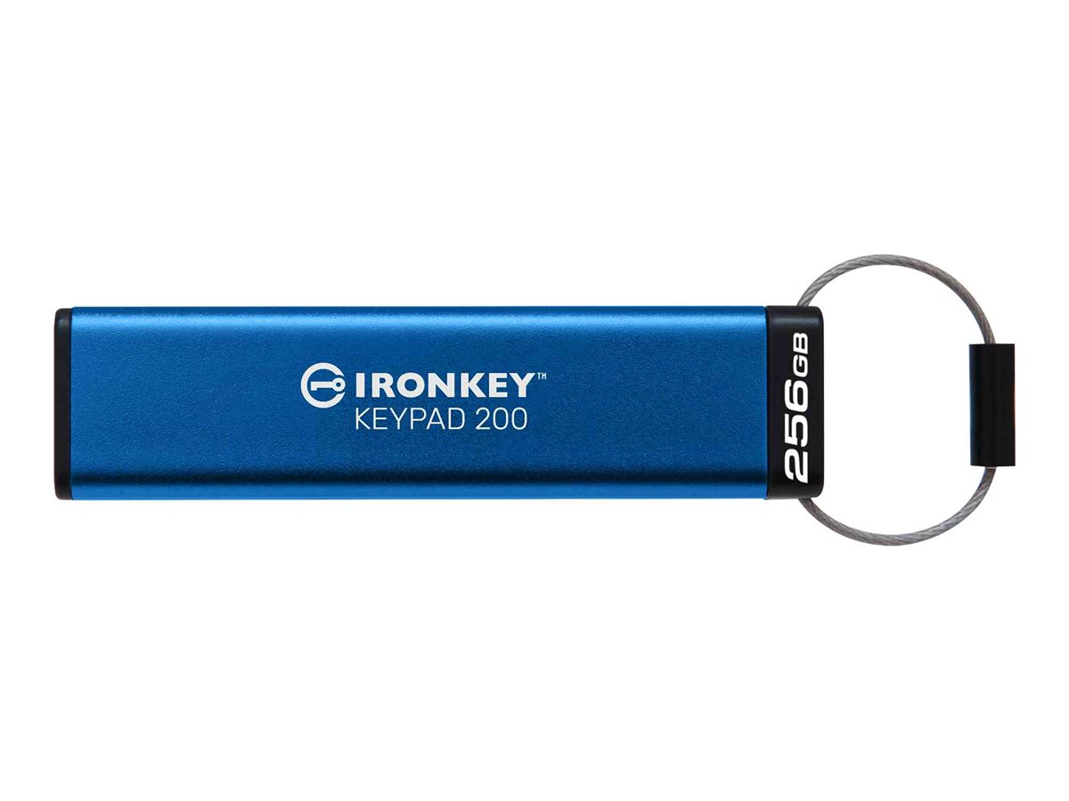 Kingston IronKey Keypad 200 - Drive flash USB - encriptado - FIPS 140-3 Level 3 - 256 GB - USB 3.2 Gen 1