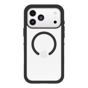 OtterBox Defender Series Pro XT - Tampa posterior para telemóvel - resistente - compatibilidade MagSafe - camada de policarbonato, elastómero termoplástico (TPE) - lado escuro (transparente / preto) - para Apple iPhone 17 Pro Max