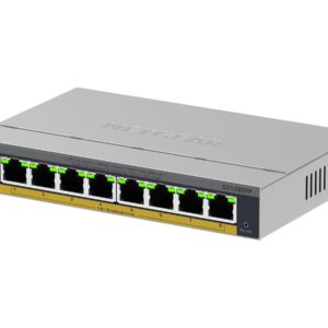 NETGEAR Easy Smart GS108EPP - Interruptor - alta potência - L3 - inteligente - 8 x 10/100/1000 (PoE+) - desktop, montável na parede - PoE+ (123 W)