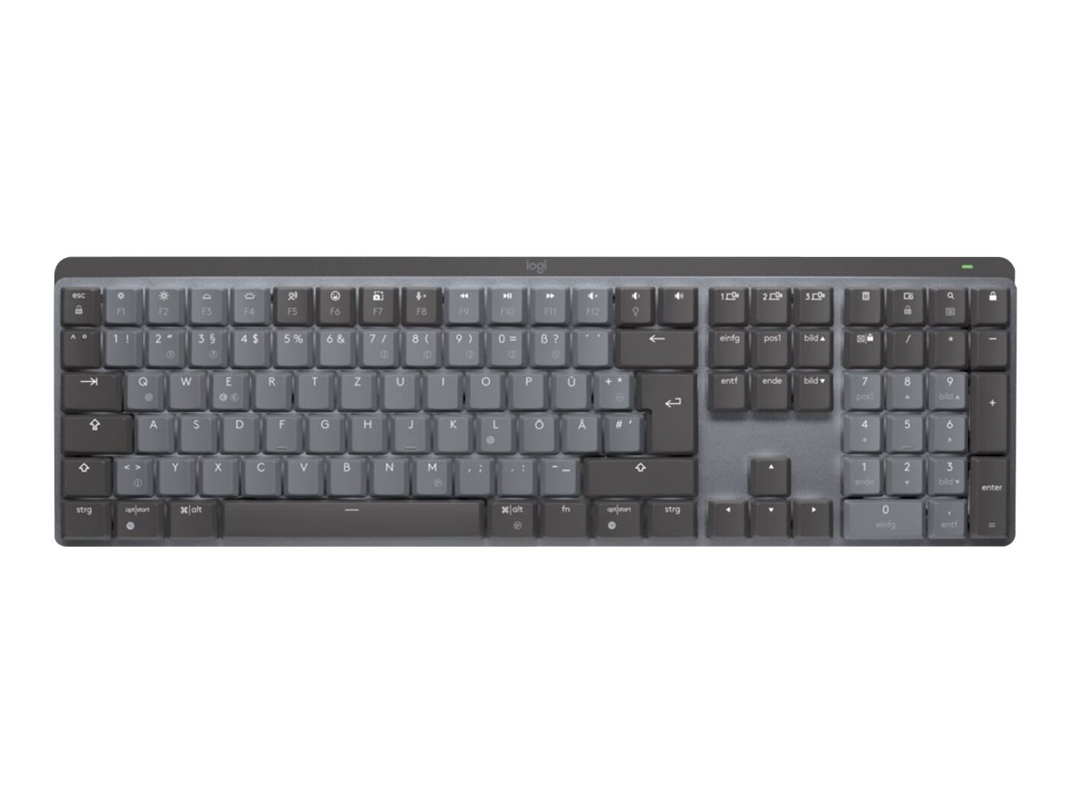 Logitech Master Series MX Mechanical - Teclado - retroiluminação - sem fios - Bluetooth LE - QWERTY - Padrão internacional americano - interruptor: Clicky - grafite
