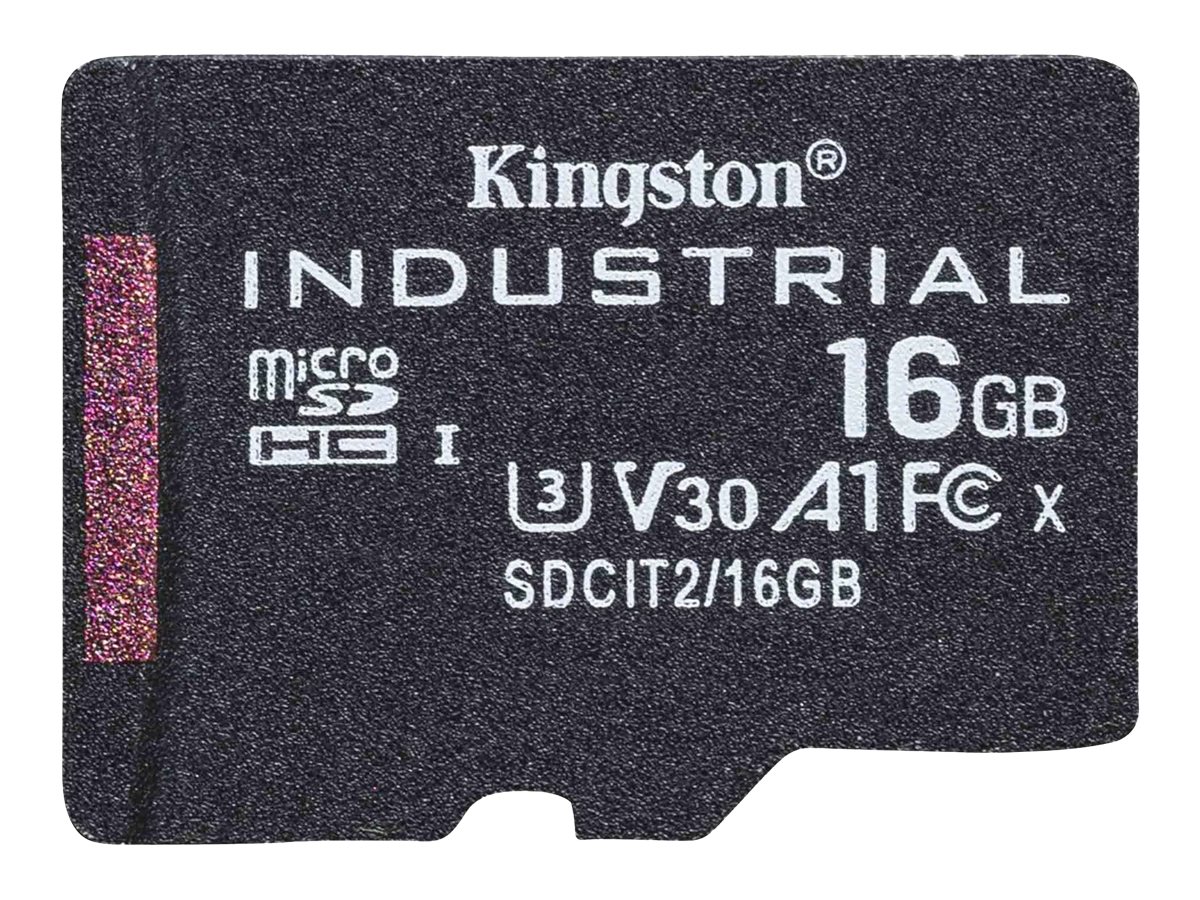 Kingston Industrial - Cartão de memória flash - 16 GB - A1 / Video Class V30 / UHS-I U3 / Class10 - microSDHC UHS-I