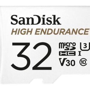 SanDisk High Endurance - Cartão de memória flash (adaptador microSDHC a SD Incluído) - 32 GB - Video Class V30 / UHS-I U3 / Class10 - microSDHC UHS-I