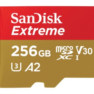 SanDisk Extreme - Cartão de memória flash (adaptador microSDXC para SD Incluído) - 256 GB - A2 / Video Class V30 / UHS-I U3 / Class10 - microSDXC UHS-I