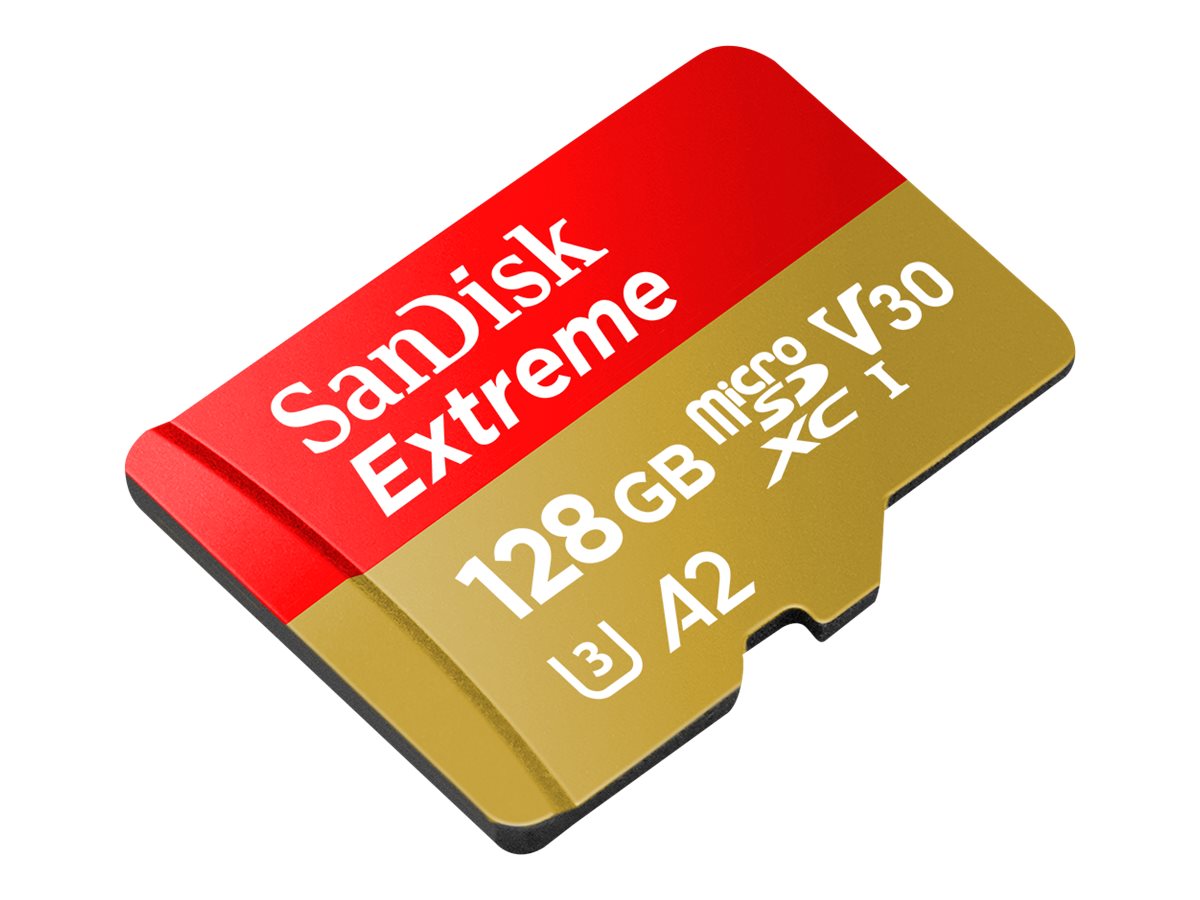 SanDisk Extreme - Cartão de memória flash (adaptador microSDXC para SD Incluído) - 128 GB - A2 / Video Class V30 / UHS-I U3 / Class10 - microSDXC UHS-I - Image 2