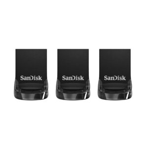 SanDisk Ultra Fit - Drive flash USB - 32 GB - USB 3.1 - preto (pacote de 3)