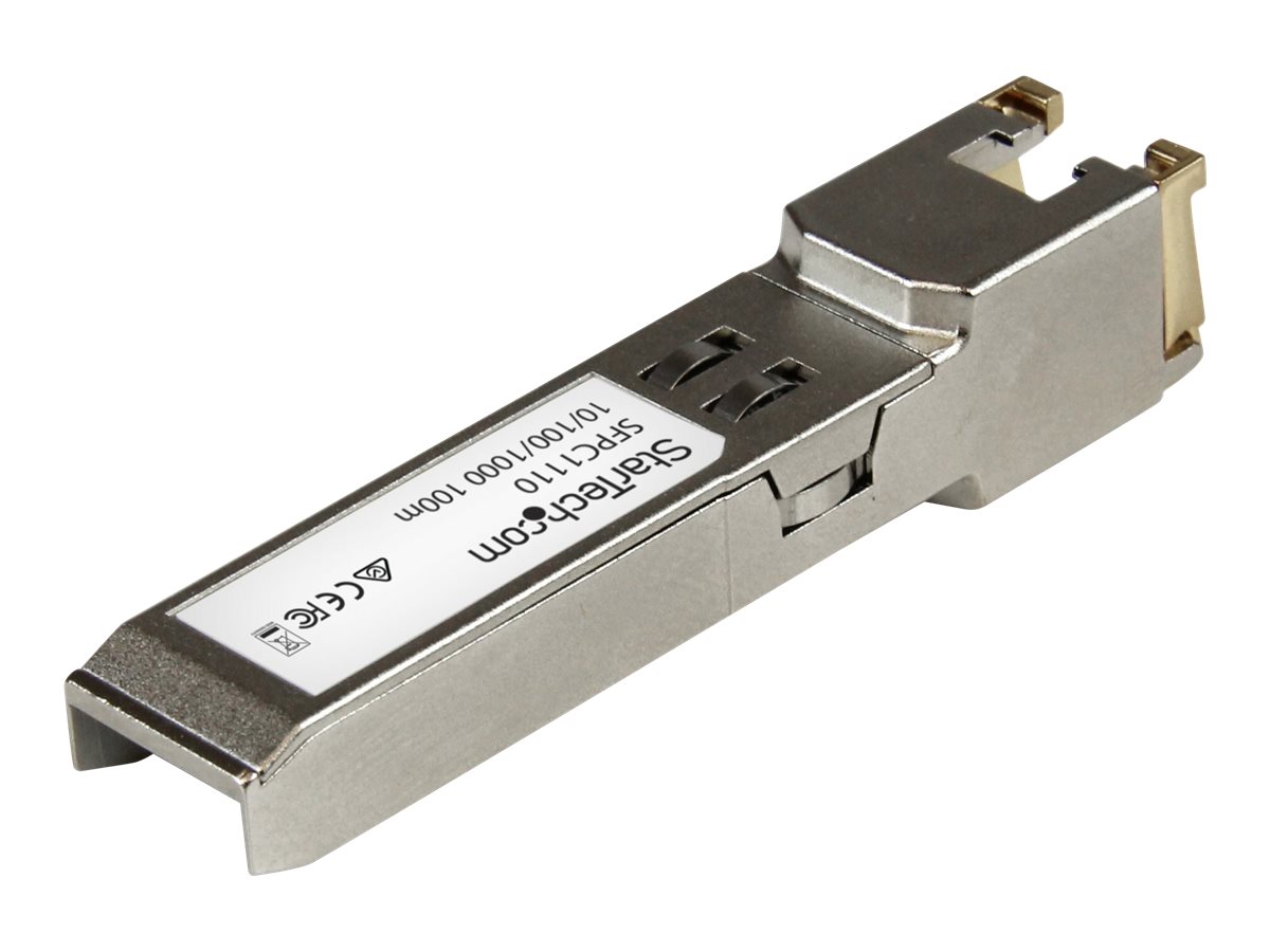 StarTech.com Cisco SFP-GE-T Compatible SFP Module, 1000BASE-T, SFP to RJ45 Cat6/Cat5e, 10/100/1000 Mbps, RJ-45 (Copper) 100m, Cisco IE3400, IE3300, IE3200, 1000MbE Mini GBIC Transceiver - Lifetime Warranty (SFPC1110) - Módulo de transceptor SFP (mini - Image 2