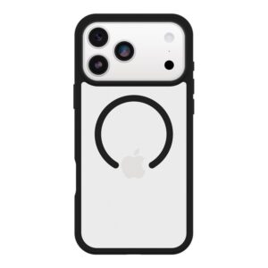 OtterBox React Series - Tampa posterior para telemóvel - compatibilidade MagSafe - plástico - cristal negro (transparente/preto) - para Apple iPhone 17 Pro Max