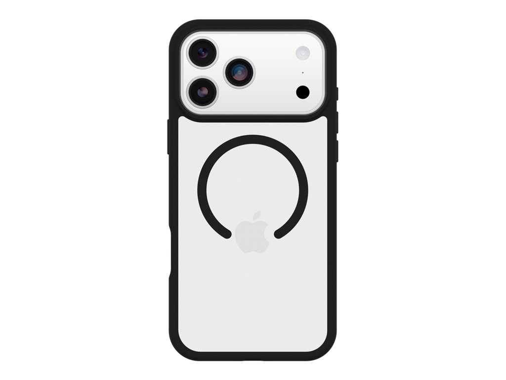 OtterBox React Series - Tampa posterior para telemóvel - compatibilidade MagSafe - plástico - cristal negro (transparente/preto) - para Apple iPhone 17 Pro Max