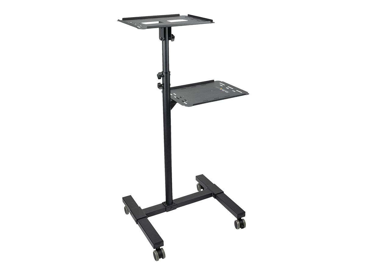 StarTech.com Mobile Projector and Laptop Stand/Cart, Heavy Duty Portable Projector Stand (2 Vented Shelves, hold 22lb/10kg each), Height Adjustable Rolling AV Presentation Cart with Wheels - Lockable Casters - Carrinho - para projector / notebook - a - Image 3