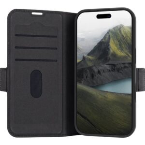 dbramante1928 Oslo Pro - Capa flip cover para telemóvel - poliuretano (PU), plástico - preto - para Apple iPhone 16 Pro