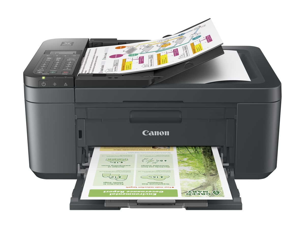 Canon PIXMA TR4755i - Impressora multi-funções - a cores - jacto de tinta - A4 (210 x 297 mm), Legal (216 x 356 mm) (original) - A4/Legal (media) - até 6.4 ppm (cópia) - até 8.8 ipm (impressão) - 100 folhas - 33.6 Kbps - USB 2.0, Wi-Fi(n) - preto