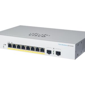 Cisco Business 220 Series CBS220-8T-E-2G - Interruptor - inteligente - 8 x 10/100/1000 + 2 x Gigabit SFP (ligação ascendente) - montável em trilho