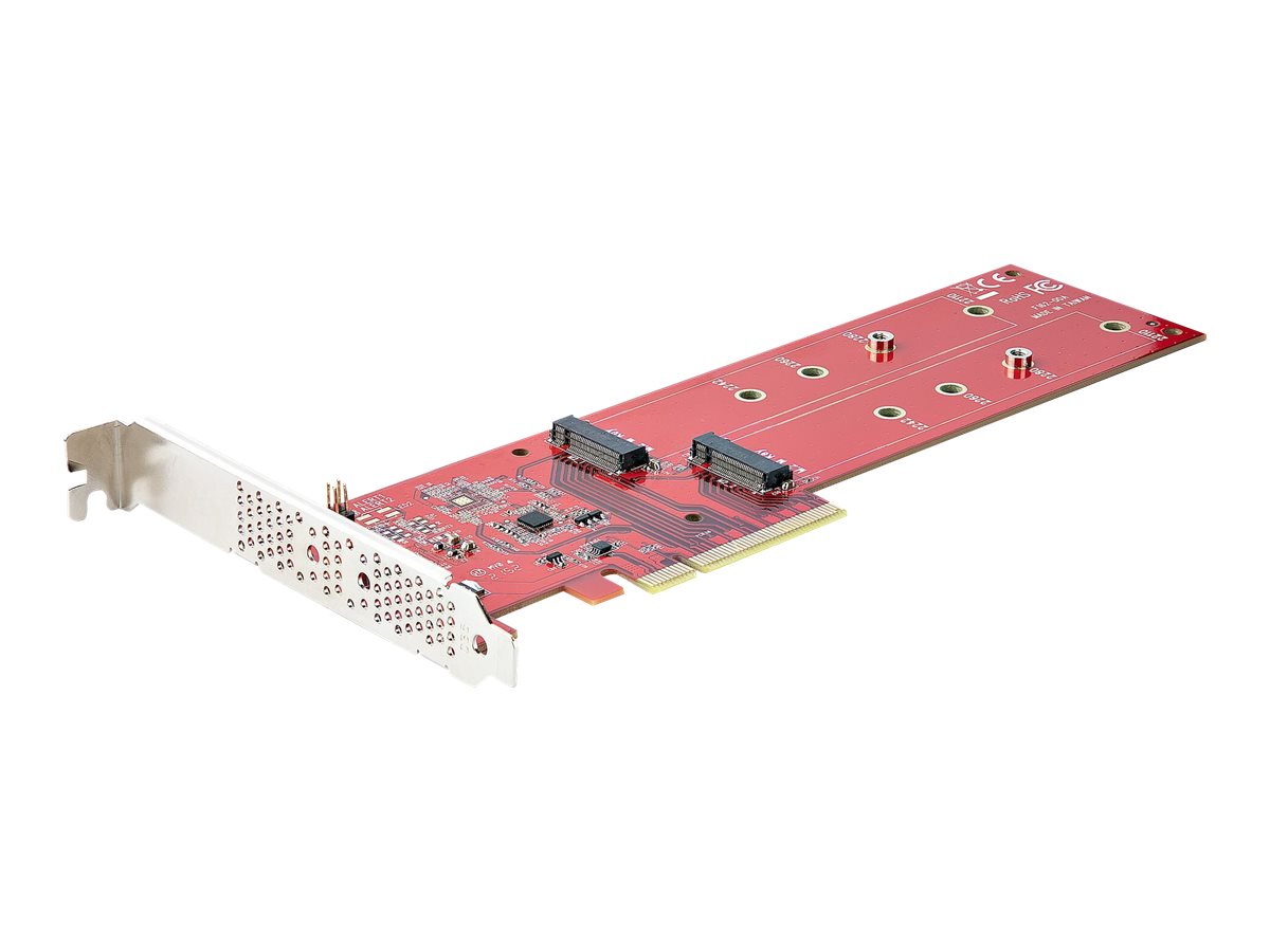 StarTech.com Dual M.2 PCIe SSD Adapter Card, x8 / x16 Dual NVMe or AHCI M.2 SSD to PCI Express 4.0, Up to 7.8GBps/Drive, For 2242/2260/2280/22110mm PCIe M-Key M2 SSDs, Bifurcation Required - PC/Linux Compatible (DUAL-M2-PCIE-CARD-B) - adaptador de interface - M.2 Card - PCIe 4.0 x16/x8 - Image 3
