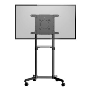 StarTech.com Mobile TV Cart, Portable Rolling TV Stand for 37-70" VESA Display (154lb/70kg), with Shelf & Storage Compartment, Rotate/Tilt Display, Universal TV Mount on Casters/Wheels - Mobile TV Stand w/ Casters (MBLTVSTNDEC) - Carrinho - para pain