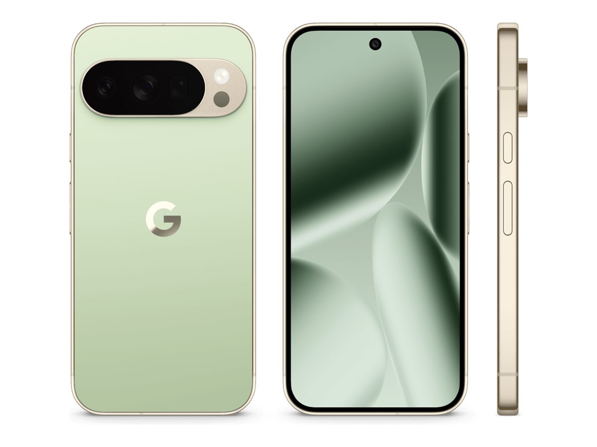 Google Pixel 10 Pro XL - 5G smartphone - SIM duplo - RAM 16 GB / Memória Interna 256 GB - visor OLED - 6.8" - 2992 x 1344 pixels (120 Hz) - 3x câmaras traseiras 50 MP, 48 MP, 48 MP - front camera 42 MP - jade