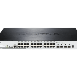 D-Link DGS 1510-28XMP - Interruptor - L3 - inteligente - 24 x 10/100/1000 (PoE+) + 4 x 10 Gigabit SFP+ - desktop, montável em trilho - PoE+ (370 W)