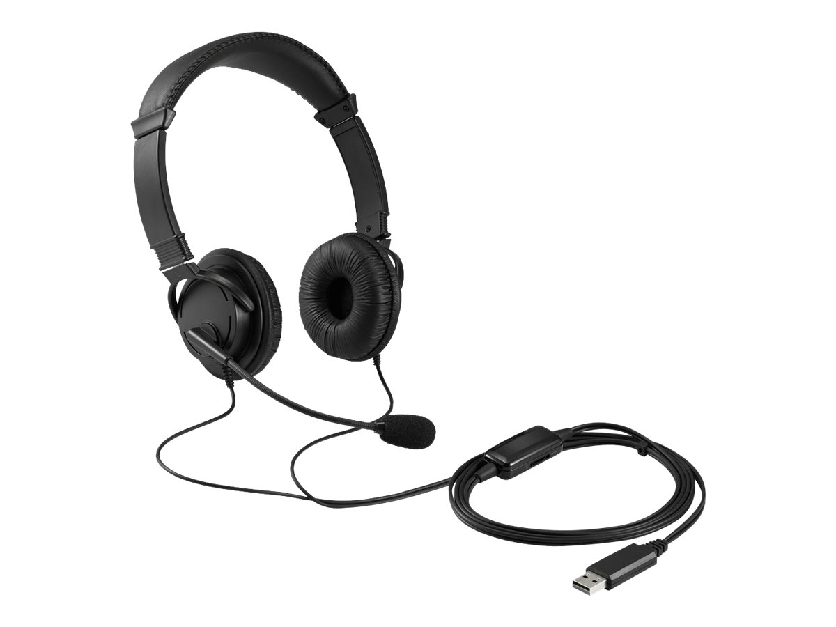Kensington USB Hi-Fi Headphones - Auscultadores supra-aurais com microfonoe - no ouvido - com cabo - USB