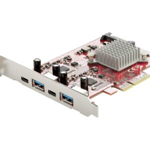 StarTech.com 4-Port USB PCIe Card, 10Gbps USB PCI Express Expansion Card w/ 2 Controllers, 2x USB-C & 2x USB-A ports (USB 3.2/3.1 Gen 2), USB/USB-C PCI-e Card, Full Profile Brackets - USB PCIe Add-On Card (PEXUSB312A2C2V) - adaptador USB - PCIe 3.0 x4 - USB-C 3.2 Gen 2 x 2 + USB-C 3.2 Gen 2 x 2