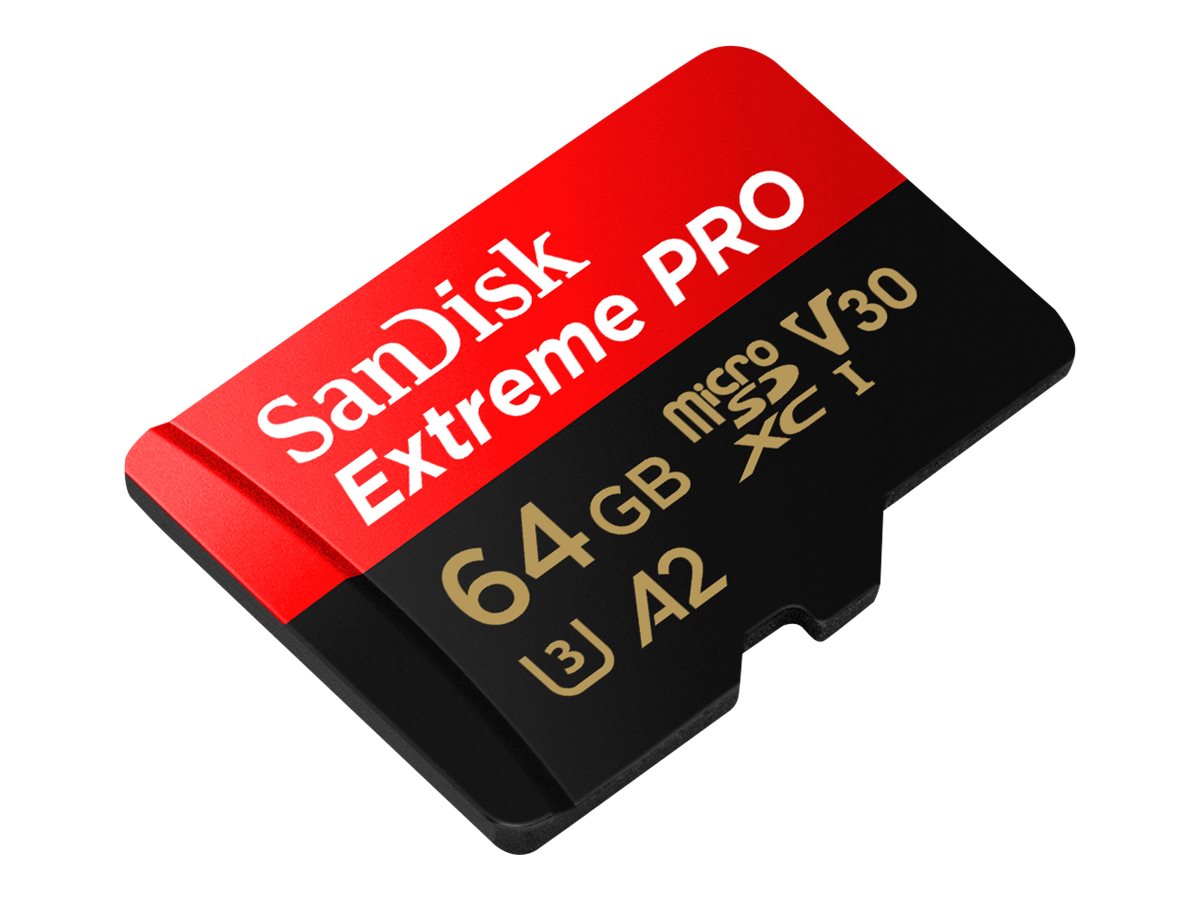 SanDisk Extreme Pro - Cartão de memória flash (adaptador microSDXC para SD Incluído) - 64 GB - A2 / Video Class V30 / UHS-I U3 / Class10 - microSDXC UHS-I - Image 2