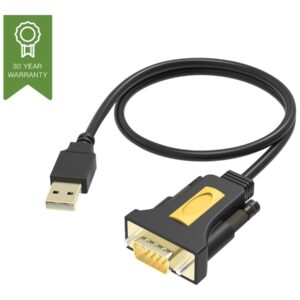 USB to Serial RS232 adaptor - works with mac and windows - installed as standard com port - 480 mbps - voltage to 5v - supports all data signals - USB A 2.0 (m) to 9-pin d-sub (m) - driver on USB adaptor - black