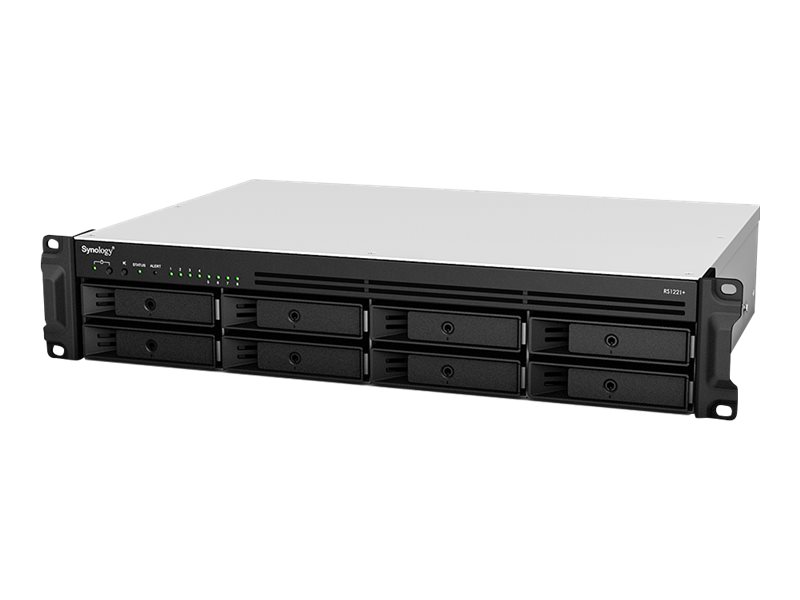 Synology RackStation RS1221+ - Servidor NAS - 8 baias - montável em bastidor - SATA 6Gb/s - RAID (expansão de disco rígido) 0, 1, 5, 6, 10, JBOD - RAM 4 GB - Gigabit Ethernet - iSCSI assistência - 2U