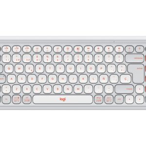 Logitech POP Icon Keys - Teclado - sem fios - Bluetooth LE - QWERTY - Espanhol - esbranquiçado, laranja