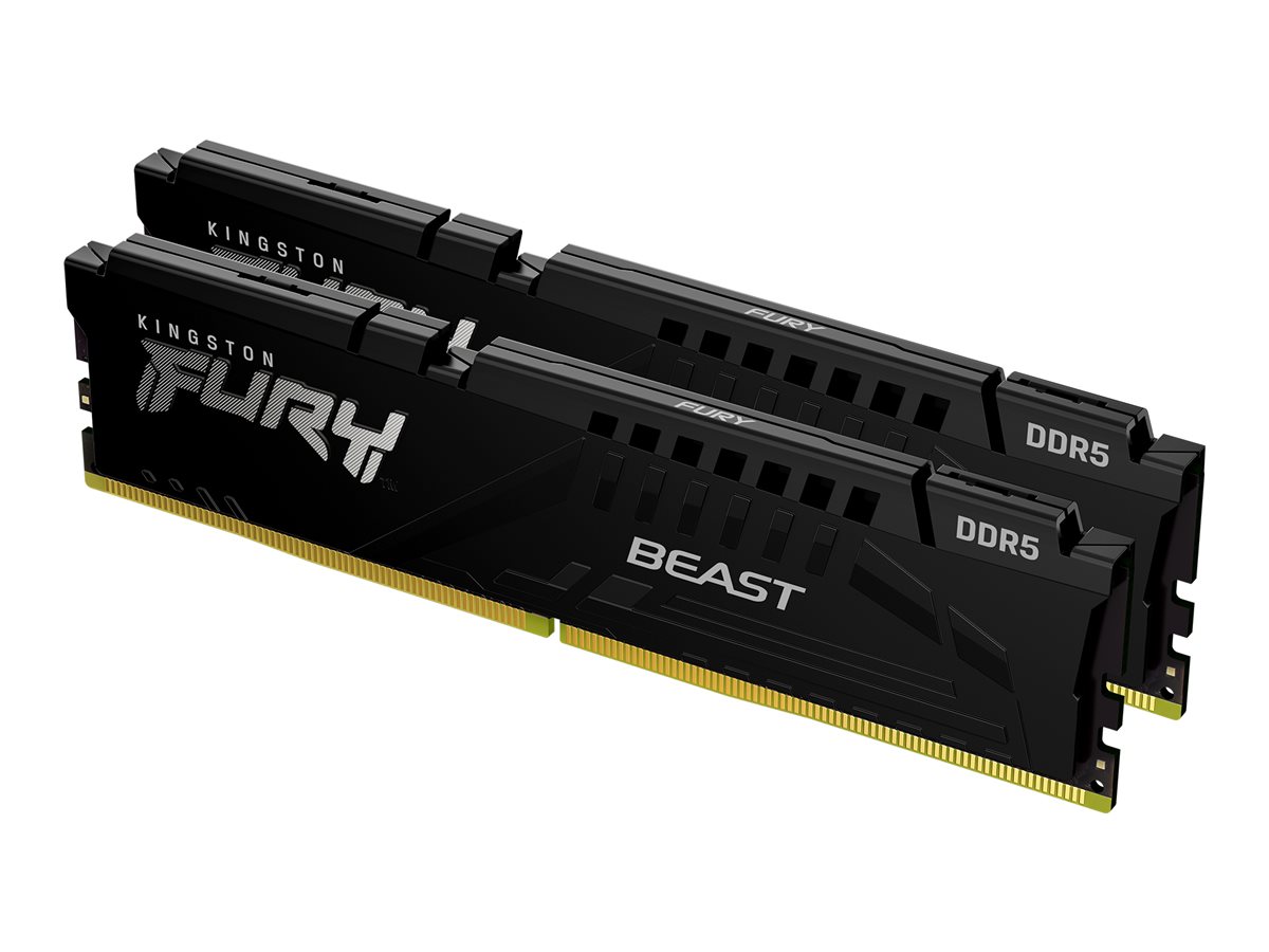 Kingston FURY Beast - DDR5 - kit - 64 GB: 2 x 32 GB - DIMM 288-pin - 6400 MHz / PC5-51200 - CL32 - 1.4 V - unbuffered - on-die ECC - preto