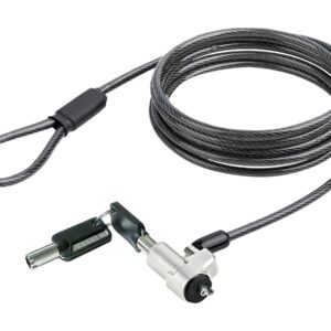 StarTech.com Laptop cable lock 6Ft Compatible With Noble Wedge, Laptop Cable Lock, 6Ft (2m), Anti-Theft Keyed Lock, Security Cable Lock For Dell XPS/Latitude, Cut-Resistant Steel Cable Lock For Laptop (NBLWK-LAPTOP-LOCK) - Trancamento do cabo de segu