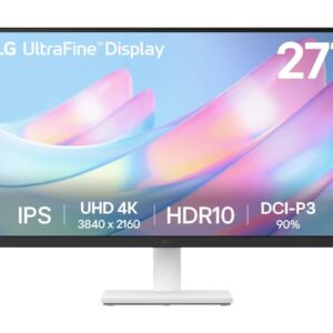 LG UltraFine 27US500-W - Monitor LED - 27" - 3840 x 2160 4K UHD (2160p) @ 60 Hz - IPS - 300 cd/m² - 1000:1 - HDR10 - 5 ms - 2xHDMI, DisplayPort