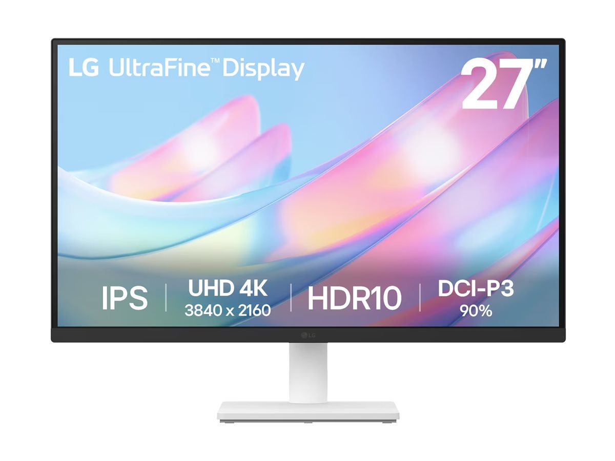 LG UltraFine 27US500-W - Monitor LED - 27" - 3840 x 2160 4K UHD (2160p) @ 60 Hz - IPS - 300 cd/m² - 1000:1 - HDR10 - 5 ms - 2xHDMI, DisplayPort