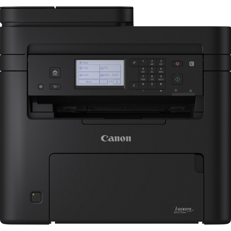 Canon i-SENSYS MF275dw - Impressora multi-funções - P/B - laser - A4 (210 x 297 mm), Legal (216 x 356 mm) (original) - A4/Legal (media) - até 29 ppm (cópia) - até 29 ppm (impressão) - 150 folhas - 33.6 Kbps - USB 2.0, LAN, Wi-Fi(n)