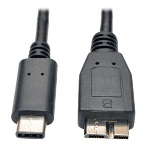 Eaton Tripp Lite Series USB-C to USB Micro-B Cable (M/M) - USB 3.2, Gen 2 (10 Gbps), Thunderbolt 3 Compatible, 3 ft. (0.91 m) - Cabo USB - 24 pin USB-C (M) para Micro USB Tipo B (M) - USB 3.1 Gen 2 - 3 A - 91 cm - moldado - preto