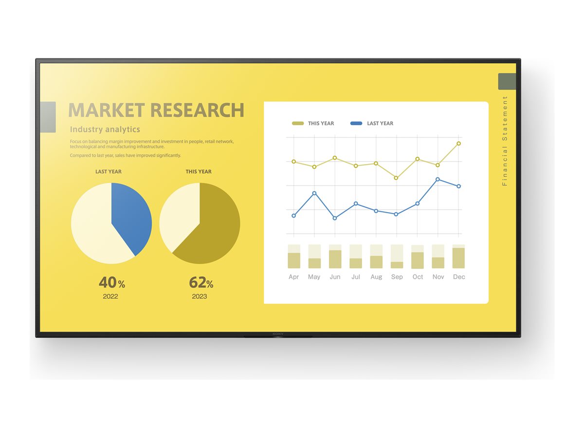 Sony Bravia Professional Displays FW-50EZ20L - 50" Classe Diagonal EZ20L Series ecrã LCD com luz de fundo LED - sinalização digital - Android TV - 4K UHD (2160p) 3840 x 2160 - HDR - Direct LED - preto