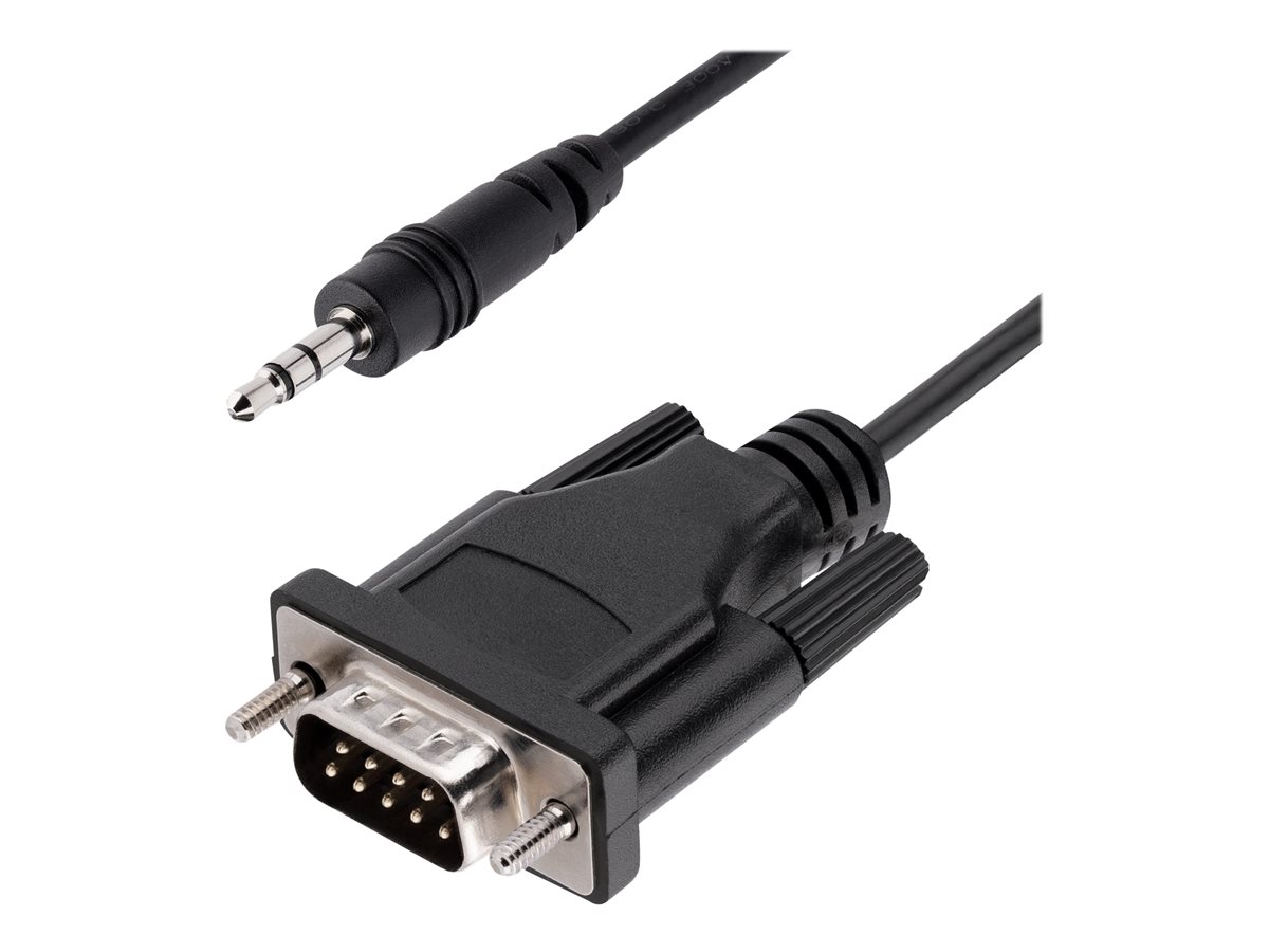 StarTech.com 3ft (1m) DB9 to 3.5mm Serial Cable for Serial Device Configuration, RS232 DB9 Male to 3.5mm Cable for Calibrating Projectors, Digital Signage, and/or TVs via Audio Jack - Al-Mylar EMI Shielding (9M351M-RS232-CABLE) - cabo em série - DB-9 para mini-phone stereo 3.5 mm - 1 m