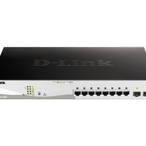D-Link DGS 1210-10MP - Interruptor - L2+ - inteligente - 8 x 10/100/1000 (PoE+) + 2 x Gigabit SFP - desktop, montável em trilho - PoE+ (130 W)