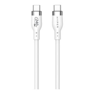 HyperJuice - Cabo USB - USB-C (M) para USB-C (M) - USB 2.0 - 1 m - gama de potência alargada (EPR), Fornecimento de energia USB (240W) - branco