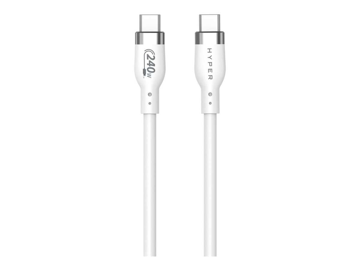 HyperJuice - Cabo USB - USB-C (M) para USB-C (M) - USB 2.0 - 1 m - gama de potência alargada (EPR), Fornecimento de energia USB (240W) - branco