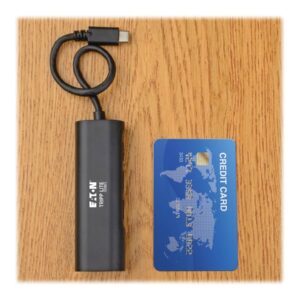 Eaton Tripp Lite Series USB 3.1 Gen 1 USB-C Multiport Portable Hub/Adapter, 3 USB-A Ports and Gigabit Ethernet Port, Thunderbolt 3 Compatible, Black, USB Type C - Estação de engate - USB-C 3.1 / Thunderbolt 3 - 1GbE