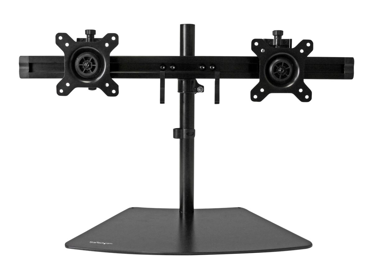 StarTech.com Dual Monitor Mount - Supports Monitors 12" to 24" - Adjustable - VESA Monitor Stand for Desk - Low Profile Base - Horizontal - Black (ARMBARDUO) - Plataforma - braço ajustável - para visor LCD - plástico, aço, alumínio - preto - tamanho