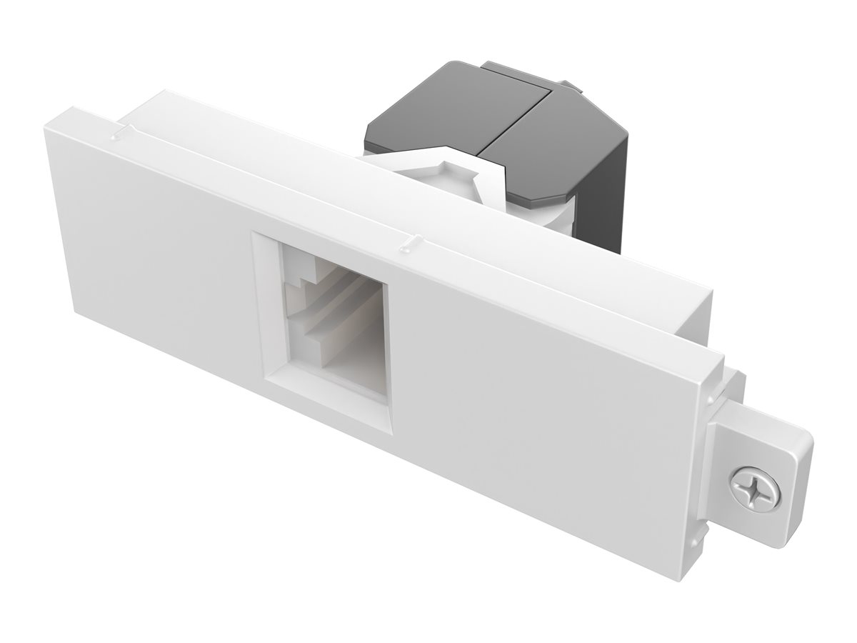 Modular AV faceplate component - RJ45 cat6a module - female on front - butterfly type - bare-wire punch-down on rear - low next noise design - system warranty compliant - fixes into techconnect surrounds - plastic - white