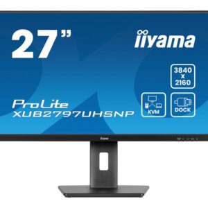 iiyama ProLite XUB2797UHSNP-B1 - Monitor LED - 27" - 3840 x 2160 4K @ 60 Hz - IPS - 350 cd/m² - 1300:1 - 4 ms - HDMI, DisplayPort, USB-C - altifalantes - preto, mate