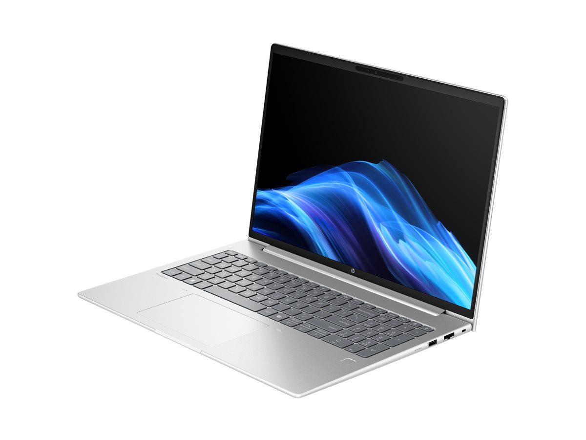 HP ProBook 4 G1a Notebook AI - AI PC - design de dobradiças de 177 graus - AMD Ryzen 5 - 230 / até 4.9 GHz - Win 11 Pro - Radeon 760M - 16 GB RAM - 512 GB SSD NVMe - 16" IPS 1920 x 1200 - Gigabit Ethernet - Wi-Fi 7, Bluetooth - prateado lúcio - kbd: