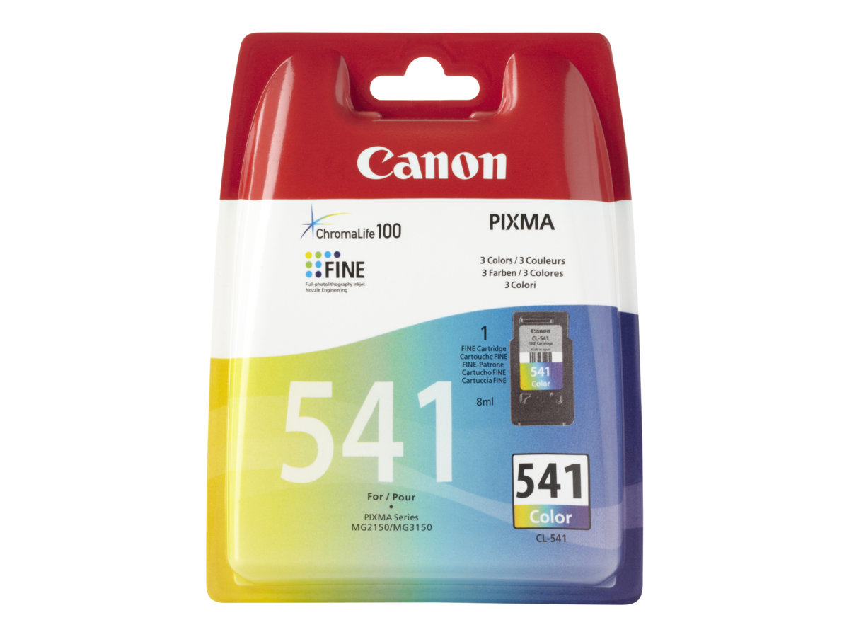 Canon CL-541 - 8 ml - cor (ciano, magenta, amarelo) - original - tinteiro - para PIXMA MG3150, MG3510, MG3550, MG3650, MG4250, MX395, MX475, MX525, MX535, TS5150, TS5151