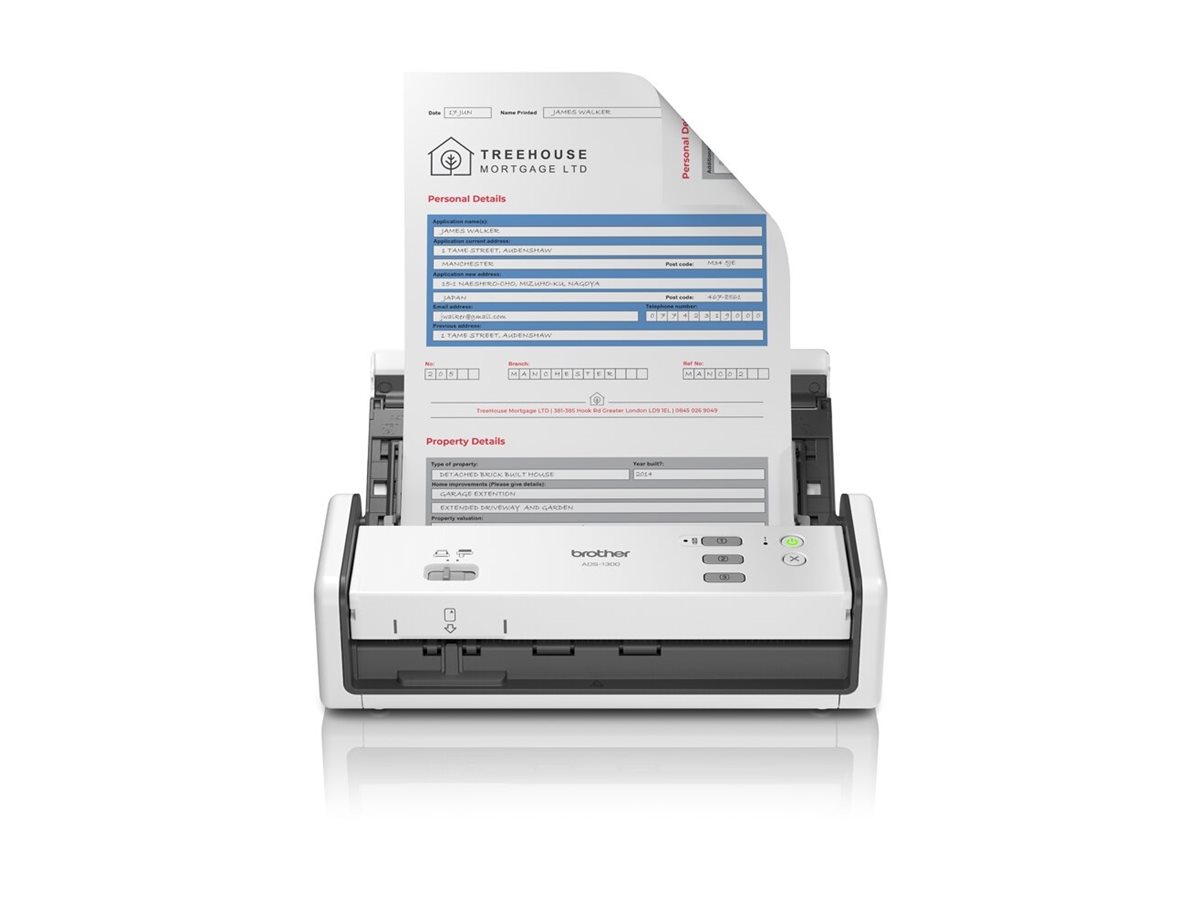 Brother ADS-1300 - escaneador de documento - portátil - USB 2.0 (Host), USB-C 3.2 Gen 1
