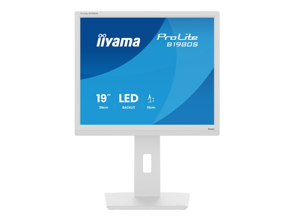 iiyama ProLite B1980S-W1 - Monitor LED - 19" - 1280 x 1024 @ 75 Hz - TN - 250 cd/m² - 1000:1 - 3 ms - HDMI, DisplayPort - altifalantes - branco, mate