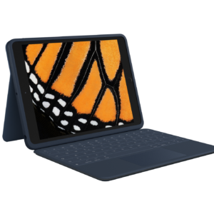 Logitech Rugged Combo 3 Touch for Education - Teclado e pasta de folio - com trackpad - Apple Smart connector - QWERTZ - Alemão - azul clássico - académico - para Apple 10.2-inch iPad (7ª geração, 8ª geração, 9ª geração)