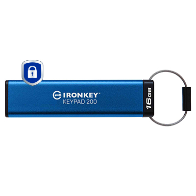 Kingston IronKey Keypad 200 - Drive flash USB - encriptado - FIPS 140-3 Level 3 - 16 GB - USB 3.2 Gen 1