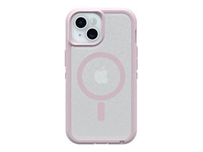 OtterBox Defender Series XT Clear - Tampa posterior para telemóvel - com ímãs - compatibilidade MagSafe - elastómero termoplástico (TPE) - geada de montanha (transparente / rosa) - para Apple iPhone 13, 14, 15, 16e